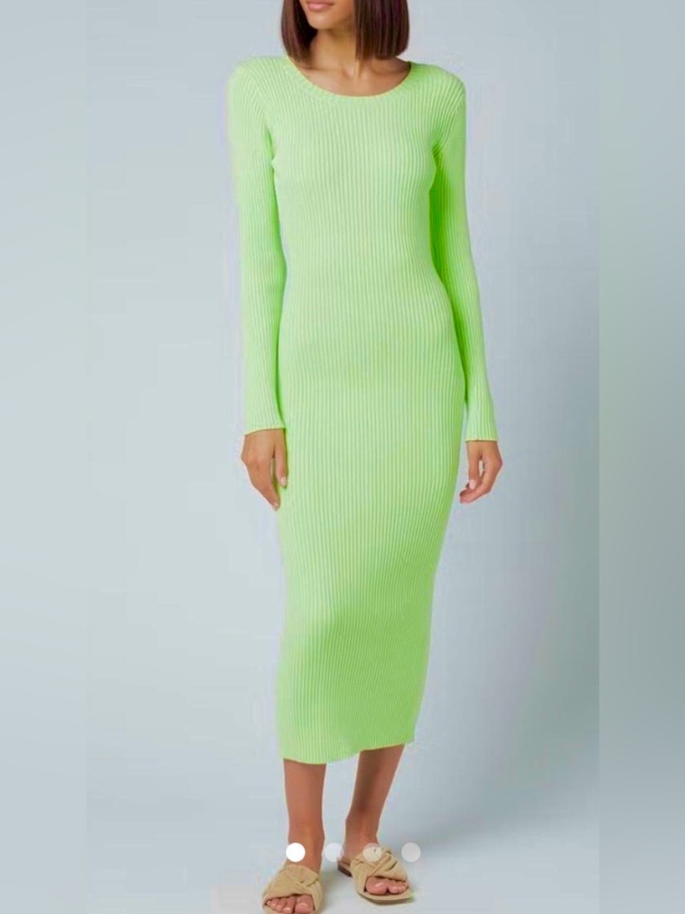 Olivia Rubin Claire Knitted Cotton Bodycon Dress Open Back